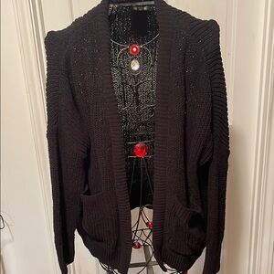 🕶️🕶️🕶️3 for 12$🕶️🕶️🕶️Women's Black Cardigan Sweater-Small—NWT